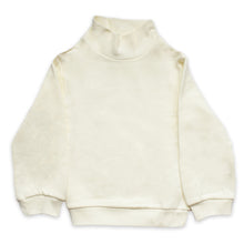 Load image into Gallery viewer, <transcy>Plain ecru sweatshirt with long sleeves, high collar in organic cotton</transcy>
