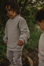 Load image into Gallery viewer, <transcy>Plain gray sweatshirt with long sleeves, high collar in organic cotton</transcy>