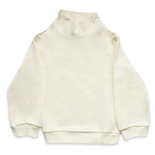 Load image into Gallery viewer, &lt;transcy&gt;Plain ecru sweatshirt with long sleeves, high collar in organic cotton&lt;/transcy&gt;
