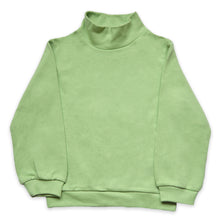 Charger l&#39;image dans la galerie, Sweatshirt vert uni à manches longues, col haut en coton bio
